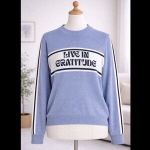 Spiritual Gangster Live in Gratitude Sweatshirt Large Washed Blue Pullover